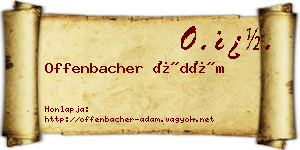 Offenbacher Ádám névjegykártya